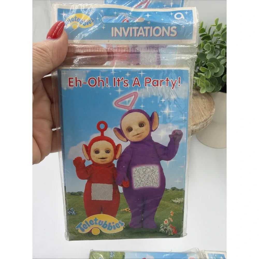 Teletubbies Party Invitations Cards 1998 8ct X3 one Card Minor Flaw As Described
